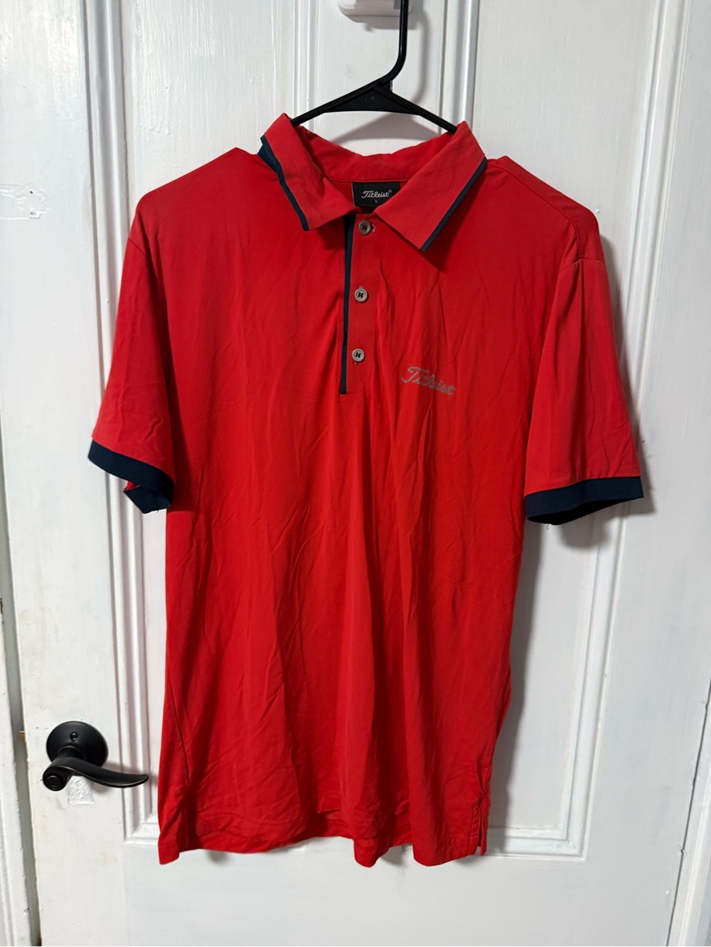 Titleist Red Polo with Navy Trim L